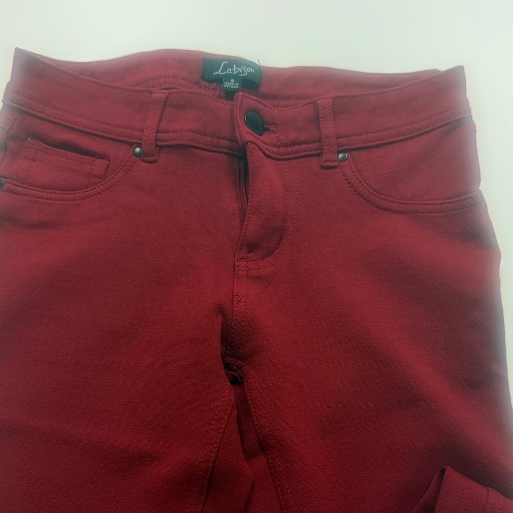 Labijou Women's Deep Red Jeggings